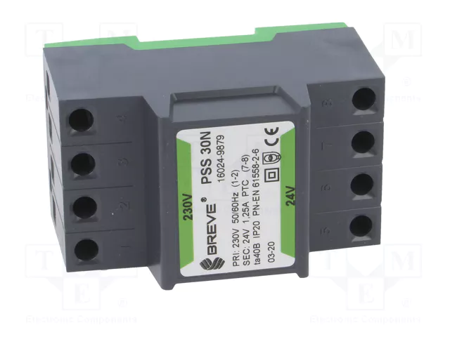 BREVE TUFVASSONS Transformador de red 30VA 230VAC a 24V