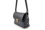 Lucky Bees 1278 Bolso Bandolera de Polipiel Negro y Gris, 25x9x17 cm