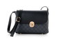 Lucky Bees 1278 Bolso Bandolera de Polipiel Negro y Gris, 25x9x17 cm