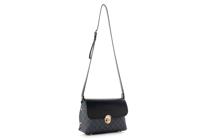 Lucky Bees 1278 Bolso Bandolera de Polipiel Negro y Gris, 25x9x17 cm Lucky Bees 1278 Bolso Bandolera de Polipiel Negro y Gris, 25x9x17 cm