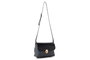 Lucky Bees 1278 Bolso Bandolera de Polipiel Negro y Gris, 25x9x17 cm