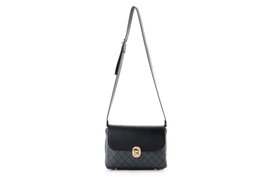 Lucky Bees 1278 Bolso Bandolera de Polipiel Negro y Gris, 25x9x17 cm