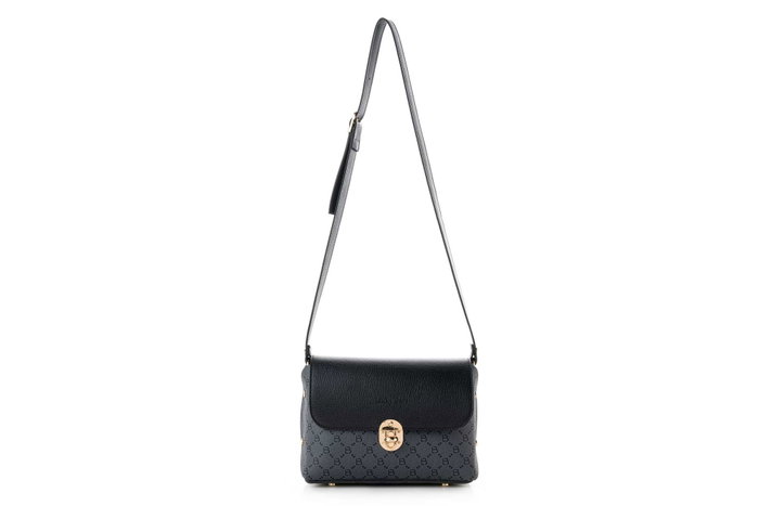 Lucky Bees 1278 Bolso Bandolera de Polipiel Negro y Gris, 25x9x17 cm Lucky Bees 1278 Bolso Bandolera de Polipiel Negro y Gris, 25x9x17 cm