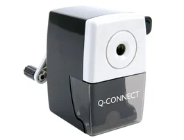 Q-connect Sacapuntas de Sobremesa Manual con Depósito para Virutas, Ideal para Lápices de 8mm