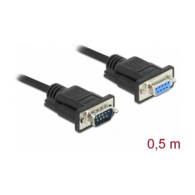 DeLOCK Cable Serie RS-232 D-Sub9 Macho a Hembra 0,5 m