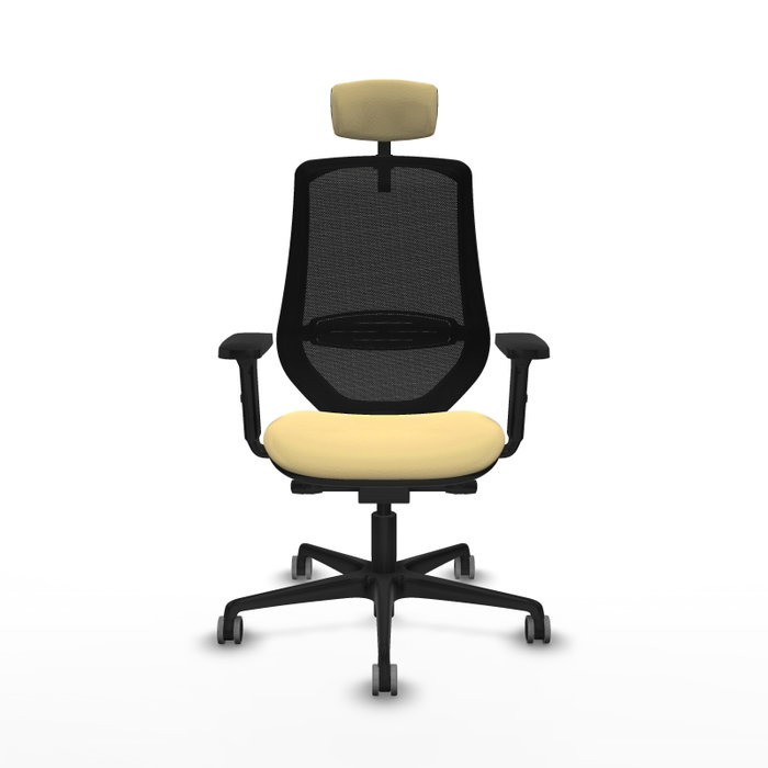 PIQUERAS Y CRESPO Silla de oficina Mardos con mecanismo Sincro/Traslack, Crema y Negro