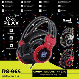 SAMI Gaming Play Auricular con Luz LED y Vibración para Juegos