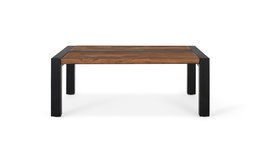 GINER Y COLOMER Mesa de Centro de Madera de Teca y Metal 120x90x46 cm