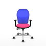PIQUERAS Y CRESPO Silla de oficina Jorquera con mecanismo Sincro/Traslack, Rosa y Azul