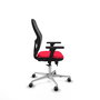 PIQUERAS Y CRESPO Silla de oficina Jorquera con mecanismo Sincro/Traslack, Rojo/Negro