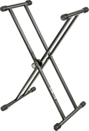 QUIKLOK Soporte Teclado T20 Formato "X" Doble Plegable Acero Negro