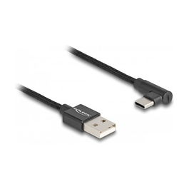 DeLOCK Cable USB 2.0 Tipo A a USB-C Macho, Conector Angular, 0.5m, Negro - 480 Mbit/s