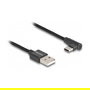 DeLOCK Cable USB 2.0 Tipo A a USB-C Macho, Conector Angular, 0.5m, Negro - 480 Mbit/s