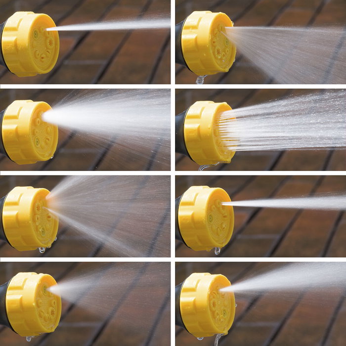 Pack Pistola de Agua a Presión con Depósito 8 en 1 y Manguera de Jardín Extensible InnovaGoods Pack Pistola de Agua a Presión con Depósito 8 en 1 y Manguera de Jardín Extensible InnovaGoods