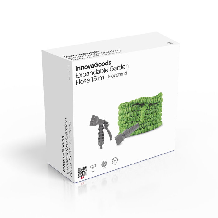 Pack Pistola de Agua a Presión con Depósito 8 en 1 y Manguera de Jardín Extensible InnovaGoods Pack Pistola de Agua a Presión con Depósito 8 en 1 y Manguera de Jardín Extensible InnovaGoods