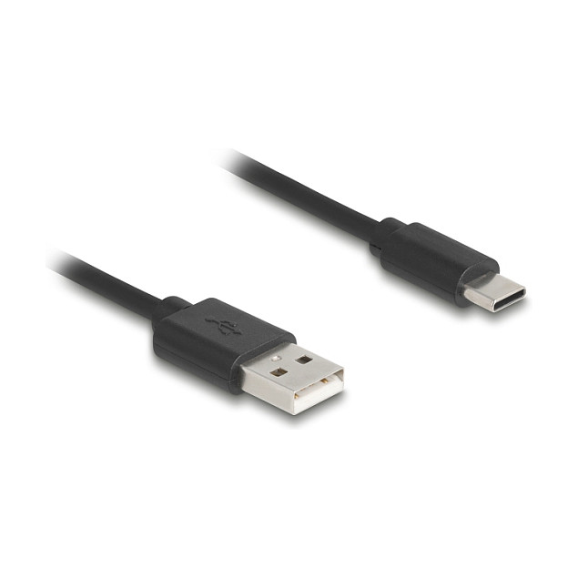 DELOCK Cable USB 2.0 Tipo-A a Tipo-C, 0.75 m, 480 Gbit/s, Negro, Ref. 90368