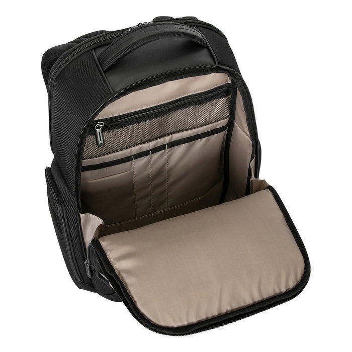 Targus Mochila Elite TBB618GL para Portátil 15.6-16 Pulgadas, 40.6 cm, Negro, con Compartimento para Tablet y Múltiples Bolsillos