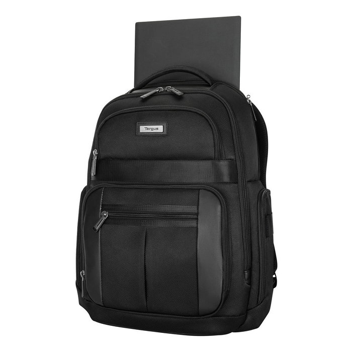 Targus Mochila Elite TBB618GL para Portátil 15.6-16 Pulgadas, 40.6 cm, Negro, con Compartimento para Tablet y Múltiples Bolsillos