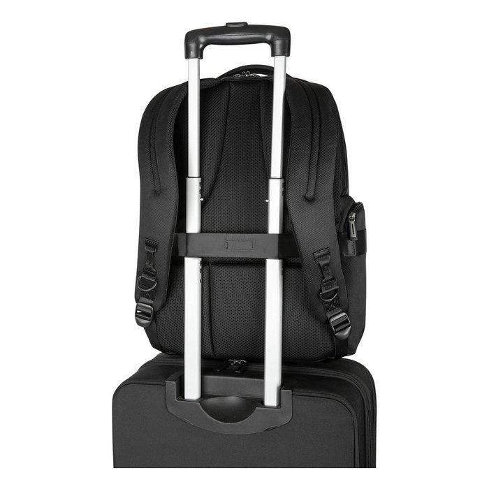 Targus Mochila Elite TBB618GL para Portátil 15.6-16 Pulgadas, 40.6 cm, Negro, con Compartimento para Tablet y Múltiples Bolsillos