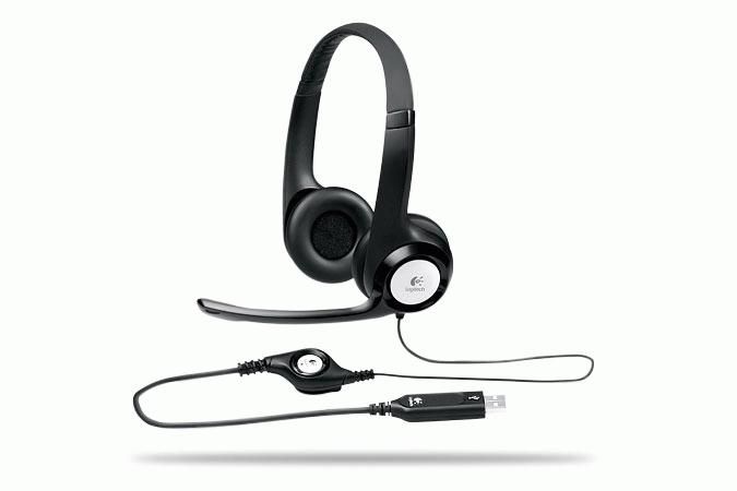 Logitech ClearChat Comfort Auriculares USB con Micrófono Rotatorio y Cancelación de Ruido, Control de Volumen y Mute