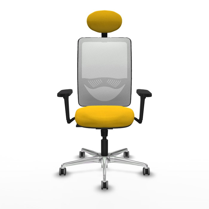 PIQUERAS Y CRESPO Silla de oficina Zulema con mecanismo Sincro, Amarillo y Blanco