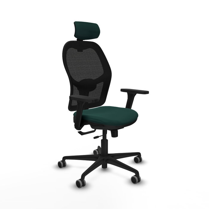PIQUERAS Y CRESPO Silla de oficina Jorquera Verde botella/Negro con mecanismo Sincro/Traslack PIQUERAS Y CRESPO Silla de oficina Jorquera Verde botella/Negro con mecanismo Sincro/Traslack
