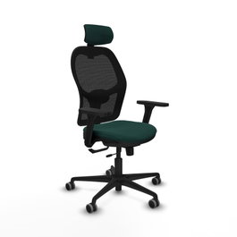 PIQUERAS Y CRESPO Silla de oficina Jorquera Sincro/Traslack Verde botella/Negro