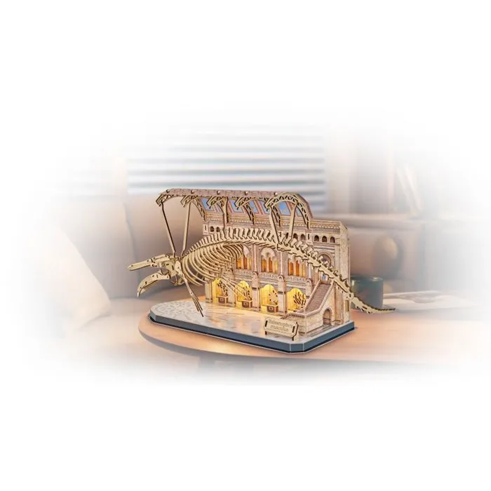 Revell Rompecabezas 3D de Madera Tiny Adventures - Museo Natural Ballena Azul con LED - REV4009803006208