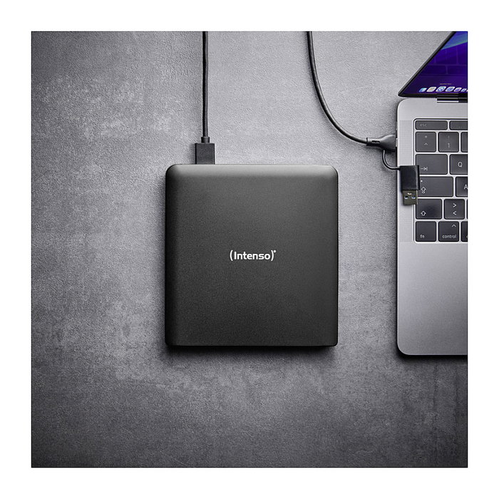 Intenso EOD 500BD Slim - Grabadora Blu-Ray ROM Externa USB 3.2 Gen1, Negra, para Sobremesa/Portátil