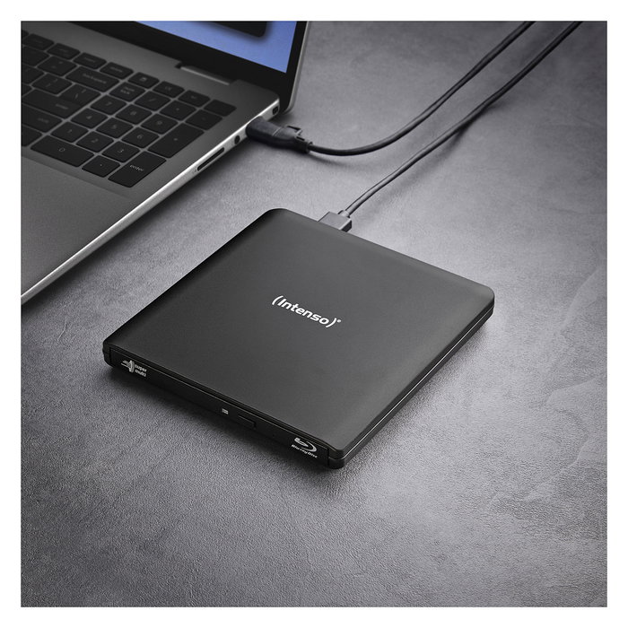 Intenso EOD 500BD Slim - Grabadora Blu-Ray ROM Externa USB 3.2 Gen1, Negra, para Sobremesa/Portátil