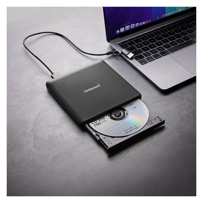 Intenso EOD 500BD Slim - Grabadora Blu-Ray ROM Externa USB 3.2 Gen1, Negra, para Sobremesa/Portátil