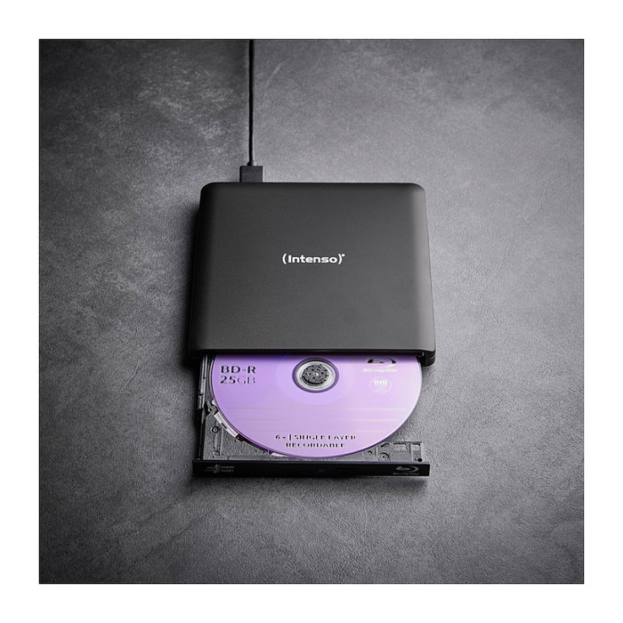 Intenso EOD 500BD Slim - Grabadora Blu-Ray ROM Externa USB 3.2 Gen1, Negra, para Sobremesa/Portátil