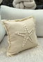 Aberto Design DEN006 Funda de Cojín Beige 43x43 cm - Algodón y Concha Marina