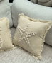 Aberto Design DEN006 Funda de Cojín Beige 43x43 cm - Algodón y Concha Marina