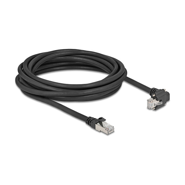 DeLOCK Cable de red GigE Cat.6 S/FTP 5 m con conector RJ45 de 90° negro DeLOCK Cable de red GigE Cat.6 S/FTP 5 m con conector RJ45 de 90° negro