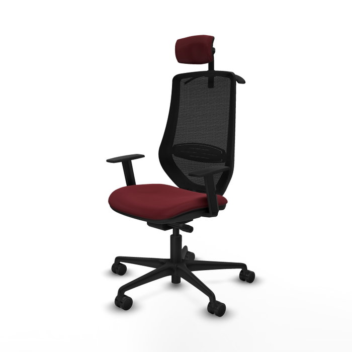 PIQUERAS Y CRESPO Silla de oficina Mardos con mecanismo Sincro/Traslack Granate y Negro