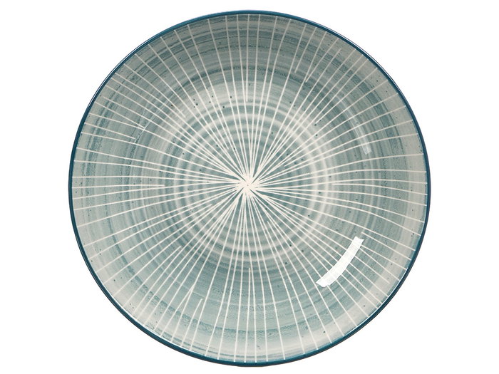 Vessia Plato Hondo de Cerámica Rayas Azul, 20 cm de Diámetro (Set de 24) Vessia Plato Hondo de Cerámica Rayas Azul, 20 cm de Diámetro (Set de 24)