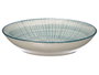 Vessia Plato Hondo de Cerámica Rayas Azul, 20 cm de Diámetro (Set de 24)
