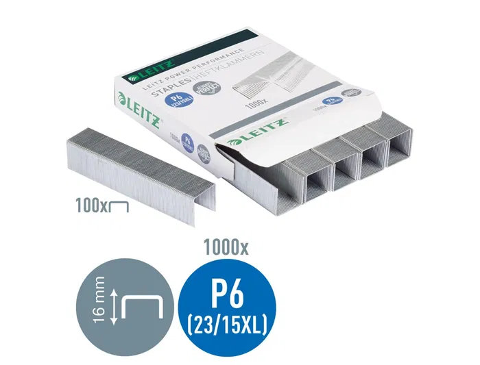 Leitz Grapas 23/15 XL Galvanizada Caja de 1000 Unidades