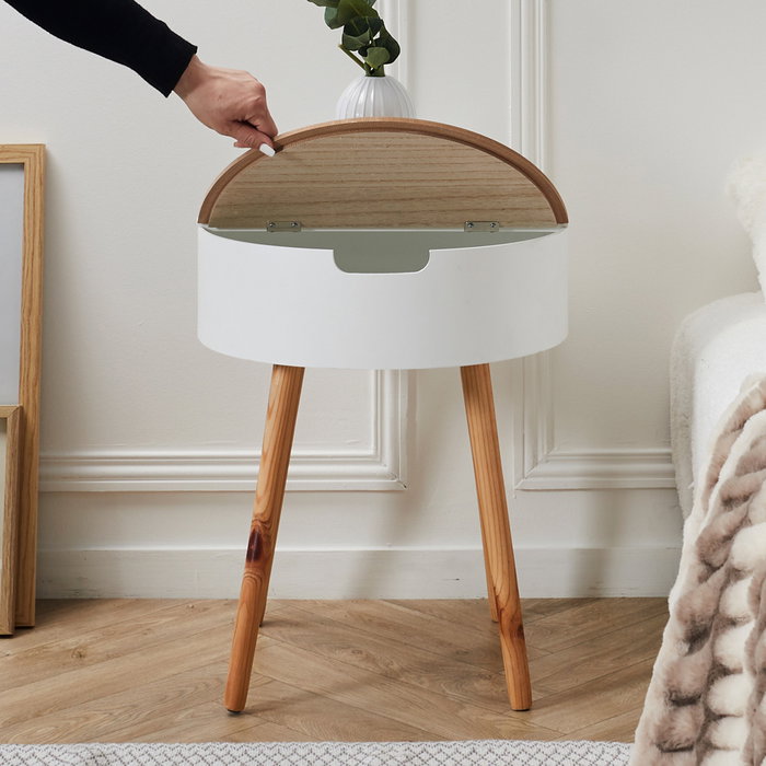 Home Deco Factory Mesa Cofre Blanca 45x54.5 cm