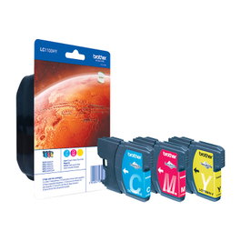 Brother LC1100HYRBWBP Pack de 3 Cartuchos de Tinta (Cyan, Magenta, Amarillo) Compatible con DCP6690CW, MFC-5890CN, MFC-6490CW, MFC-6890CW