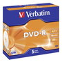 Verbatim DVD-R 4,7 GB 16x Pack de 5 Unidades