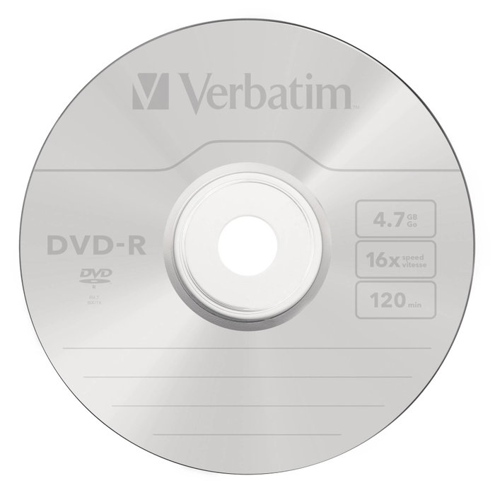 Verbatim DVD-R 4,7 GB 16x Pack de 5 Unidades Verbatim DVD-R 4,7 GB 16x Pack de 5 Unidades