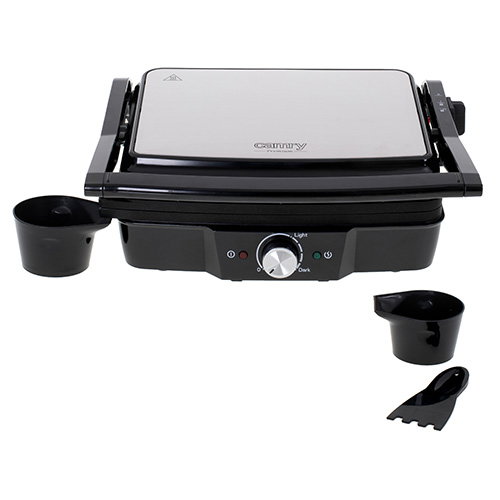 ADLER Grill Eléctrico 2500W, Apertura 180°, Dimensiones 33x33x11cm, para Asar Carnes y Verduras