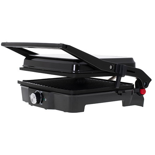 ADLER Grill Eléctrico 2500W, Apertura 180°, Dimensiones 33x33x11cm, para Asar Carnes y Verduras
