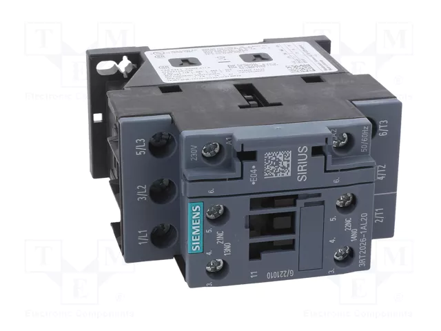 Siemens 3RT20261AL20 Contactor AC-3 11kW/400V 230VAC 3p S0