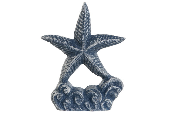 DKD Home Decor Sujetapuertas Atlantico Azul Hierro Colado 6 x 12 x 15 cm