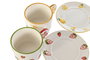 DKD Home Decor Taza Set con Plato Moderno Amarillo Rojo Porcelana 14 x 7.4 x 15 cm (6 Unidades) 210ml