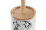 DKD Home Decor Escobillero Hevea / Rubberwood y Gres 10x10x38,5 cm