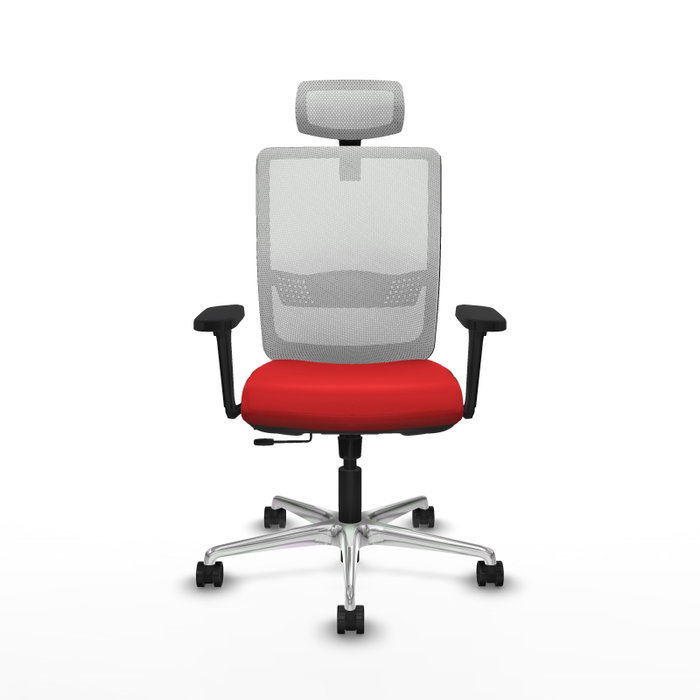 PIQUERAS Y CRESPO Silla de oficina Haches Rojo/Blanco con mecanismo Sincro/Traslack PIQUERAS Y CRESPO Silla de oficina Haches Rojo/Blanco con mecanismo Sincro/Traslack